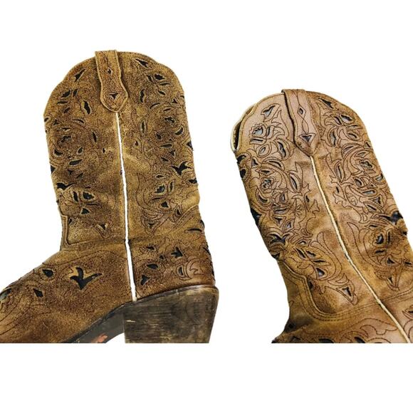 Laredo Mid Calf Womens Cowgirl Western Pointed Upper Balance Leather Boots 6M - Picture 9 of 15